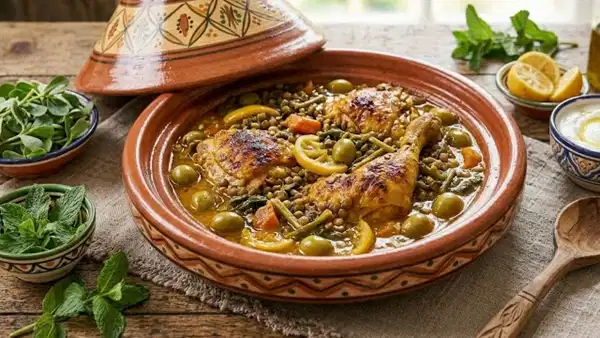 Kuzey Afrika'nın gizemli ve mis kokulu klasiği: Fas usulü limonlu ve zeytinli tavuk Tajin tarifi...