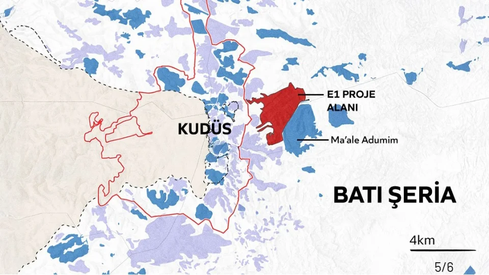 İsrail'de Dou Kuds'ta E1 Projesi Konumunda 1.234 Konutlu İhale Atıldı